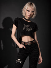 carregar imagem no visualizador da galeria, fashion top cropped punks not dead high-high (grafite)