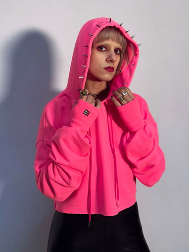 moletom cropped  london high-high (pink neon)
