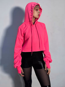 moletom cropped  london high-high (pink neon)
