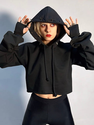 moletom cropped  london high-high (preto)